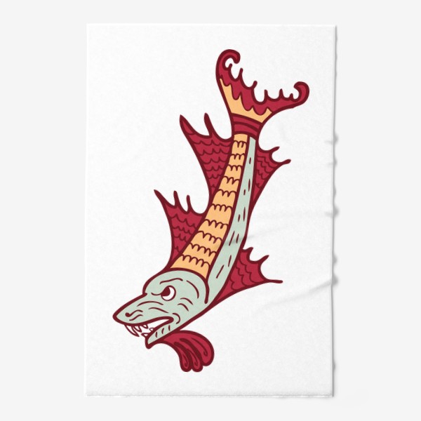 Полотенце &laquo;Средневековый бестиарий. Рыба-дракон.&raquo;