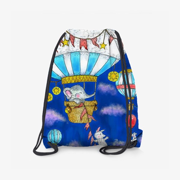Рюкзак «Милые животные собака и слон на воздушном шаре »