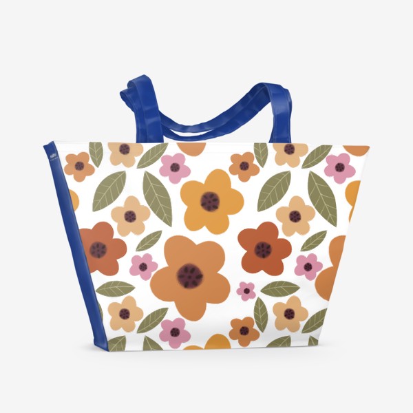Пляжная сумка «Цветы паттерн 9»