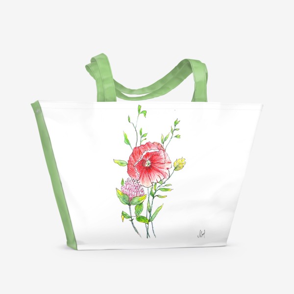 Пляжная сумка &laquo;цветы&raquo;