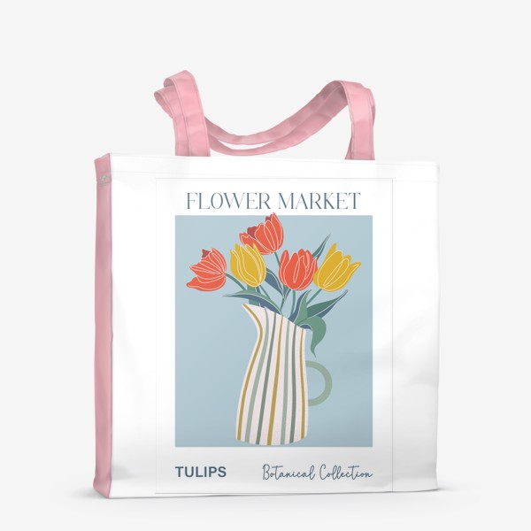 Сумка-шоппер «Букет тюльпанов, цветочный принт»