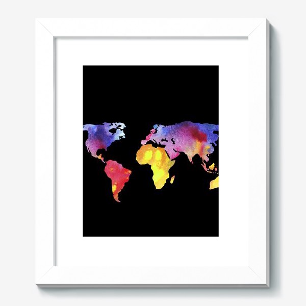 Картина «Карта мира на черном»