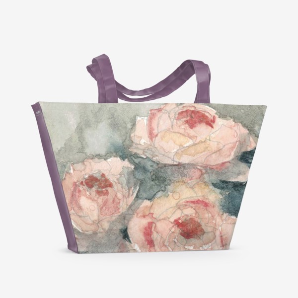 Пляжная сумка «Букет роз в ретро-стиле»