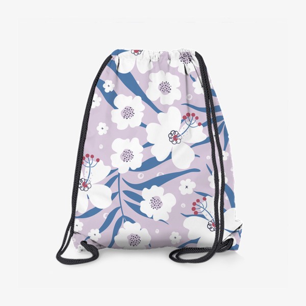Рюкзак «Тропический принт с цветами и пальмовыми листьями»