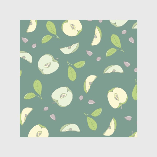 Скатерть «Яблоки на зеленом фоне»