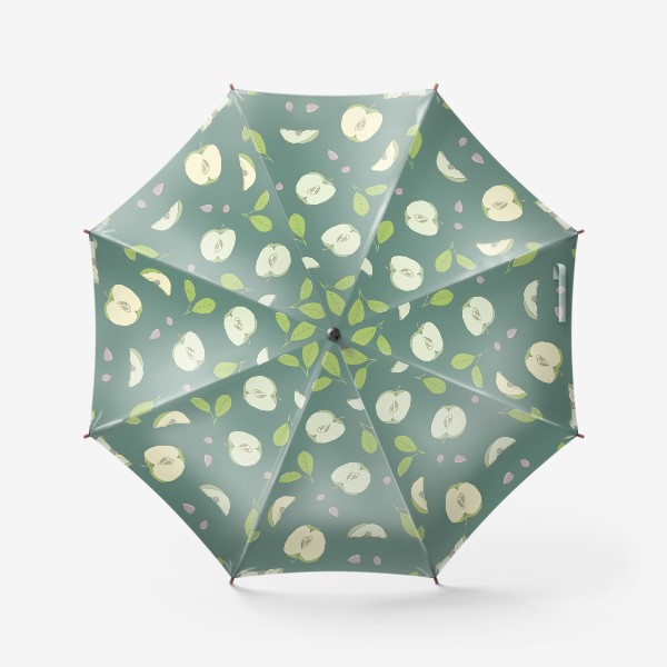 Зонт «Яблоки на зеленом фоне»