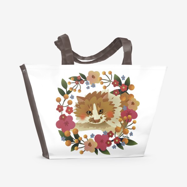 Пляжная сумка «Хурма в цветах»