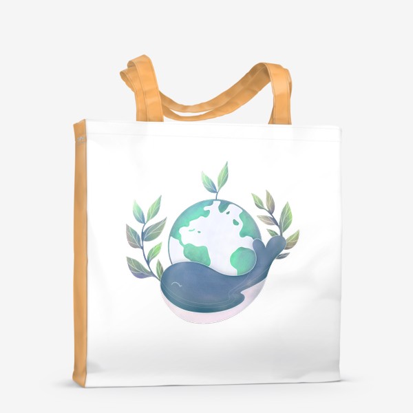 Сумка-шоппер «Кит и Земля - экология и зеленая планета»