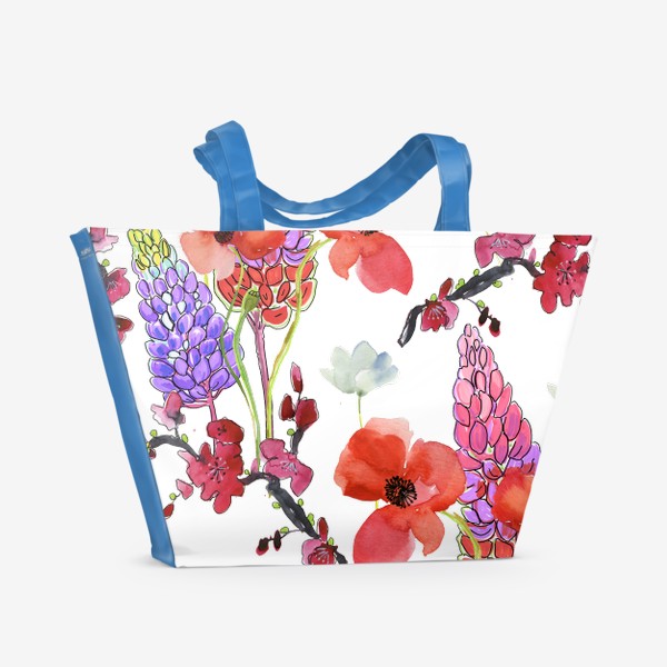 Пляжная сумка «романтические цветы»