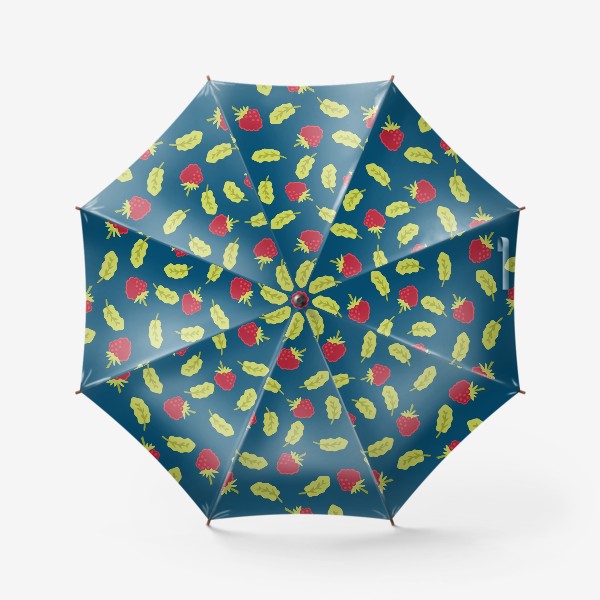 Зонт «Ягоды малины, летний паттерн»