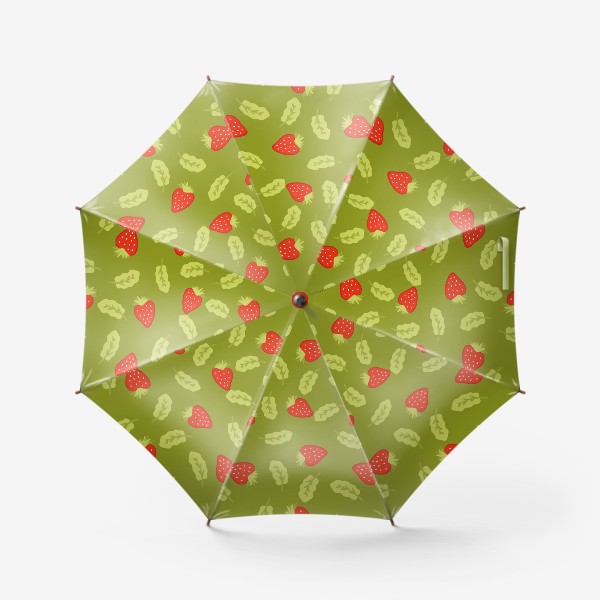 Зонт «Ягоды клубники, летний паттерн»