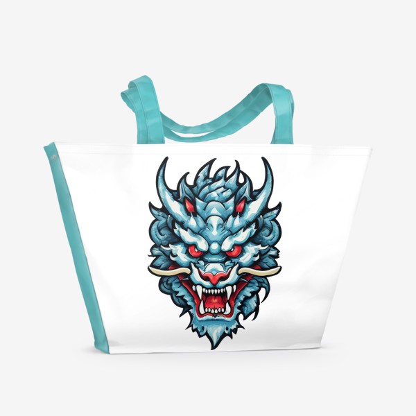 Пляжная сумка «Голубой японский дракон»