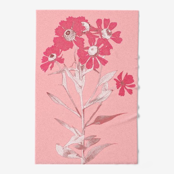 Полотенце «Цветы в розовых тонах. В винтажном стиле.»