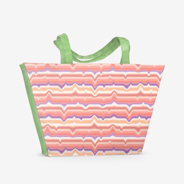 Пляжная сумка &laquo;Муаровые переливы (с цветом 2024 года - Персиковый пух)&raquo;