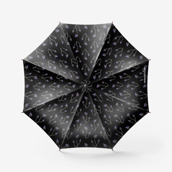 Зонт «Фиолетовые грибы - паттерн»