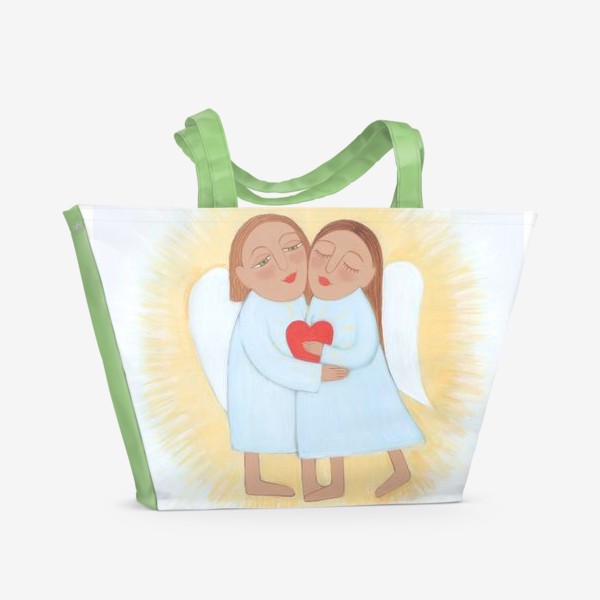 Пляжная сумка «Ангелы-неразлучники большие»