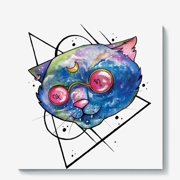 Холст «космический кот»