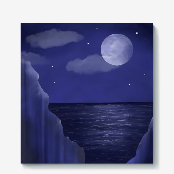 Холст «Ночь на море»
