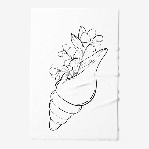 Полотенце «Ракушка с цветочками»
