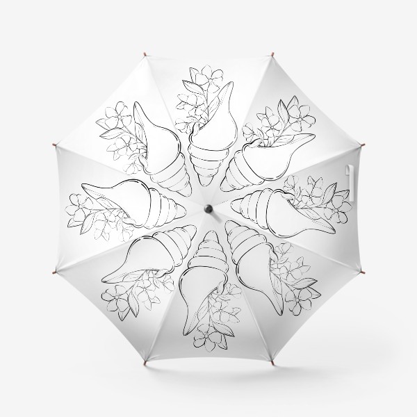 Зонт &laquo;Ракушка с цветочками&raquo;