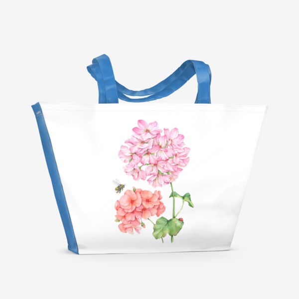Пляжная сумка «розовая герань»