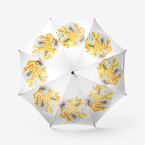 Зонт «Сота с медом и ромашками»