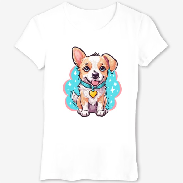 Футболка &laquo;Милый рыжий щенок дворняжка, собака - маленький друг, забавная аниме мультяшная собачка для ребенка&raquo;