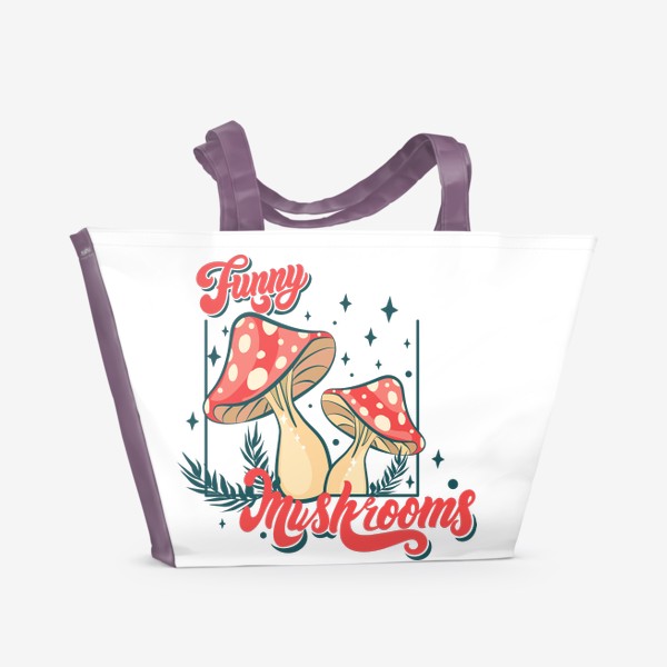 Пляжная сумка «Весёлые грибы»