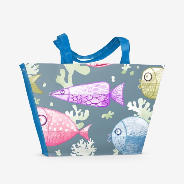 Пляжная сумка «Акварельные рыбки»