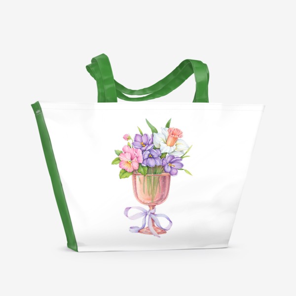 Пляжная сумка «Весна в бокале»