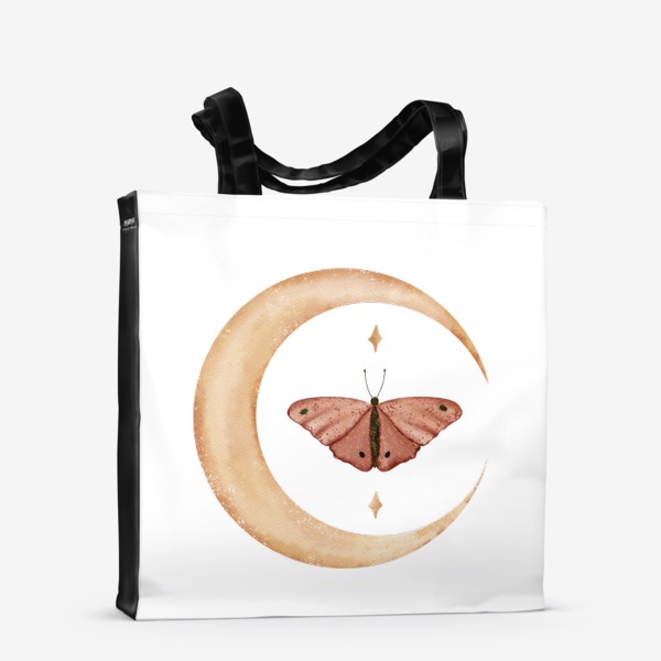 Сумка-шоппер «Месяц и мотылек. Ночная бабочка.»