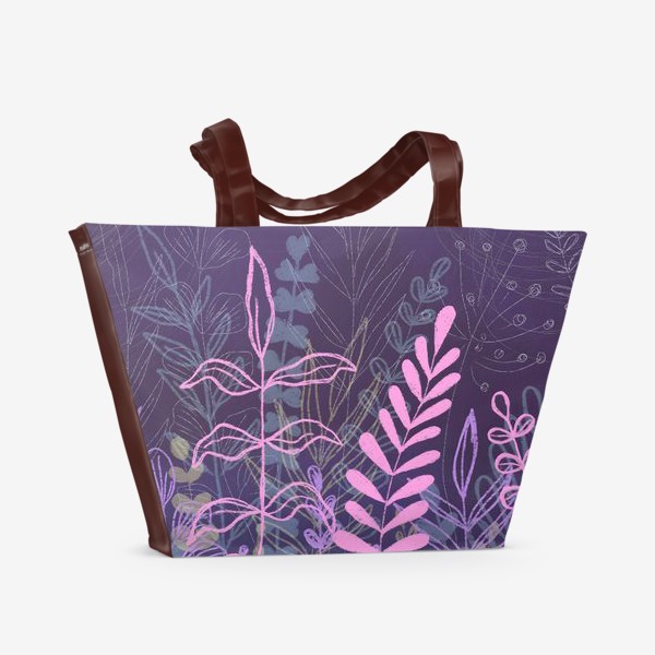 Пляжная сумка «Растения в розовых тонах»
