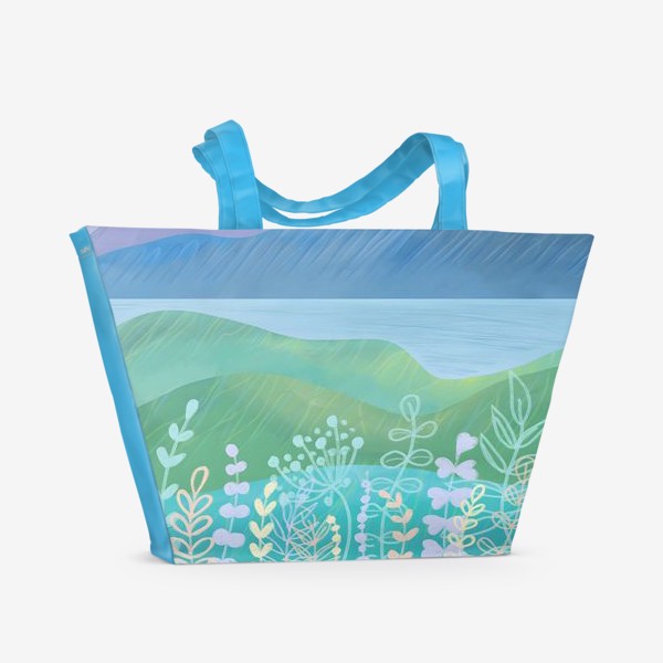 Пляжная сумка «Горы и растения»