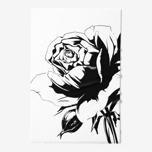 Полотенце «Роза черно-белая. Скетч»
