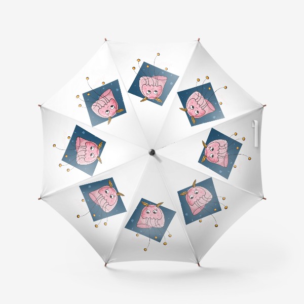 Зонт «Медузка с бежевым текстом»