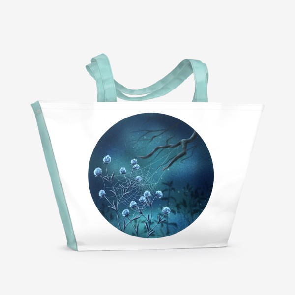 Пляжная сумка «Ночь и цветы в лесу»