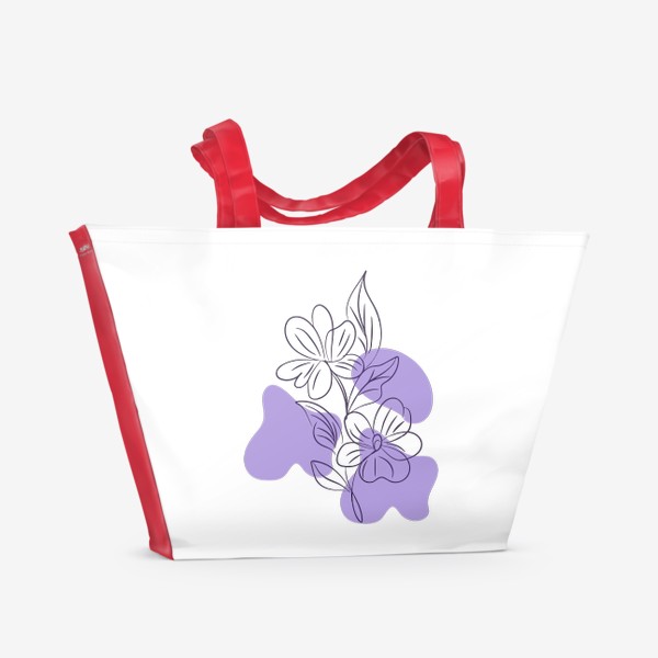 Пляжная сумка «Стильная абстракция цветка. Летний цветочный принт.»