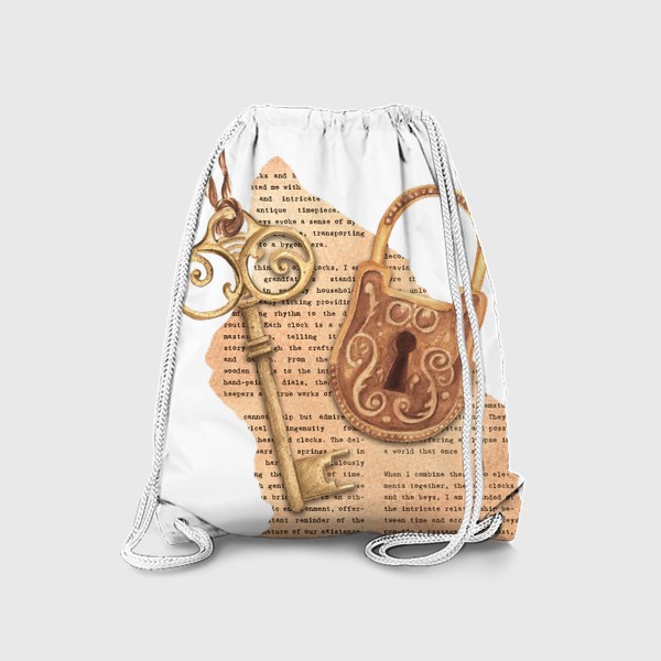 Рюкзак «Кусок старой газеты с ключом и замком»
