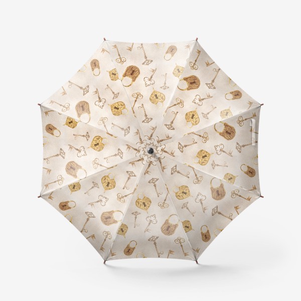 Зонт «Винтажный паттерн с ключами и замками»