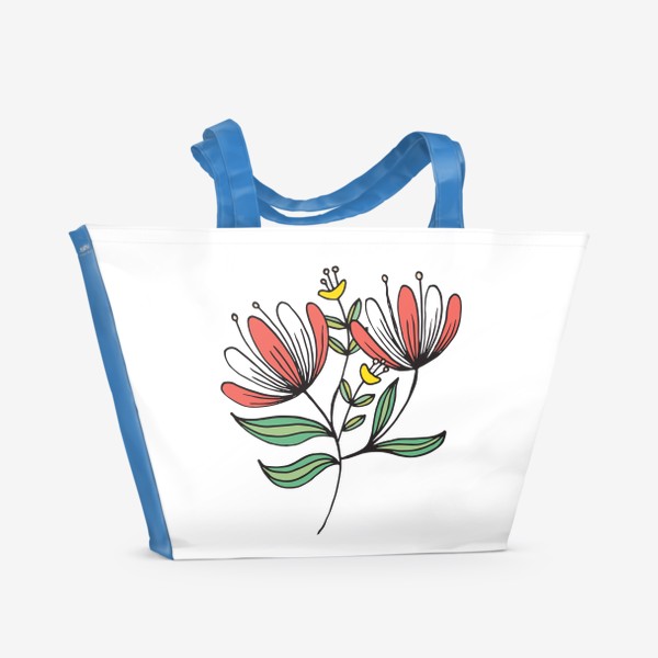 Пляжная сумка «Летний цветочный принт.»