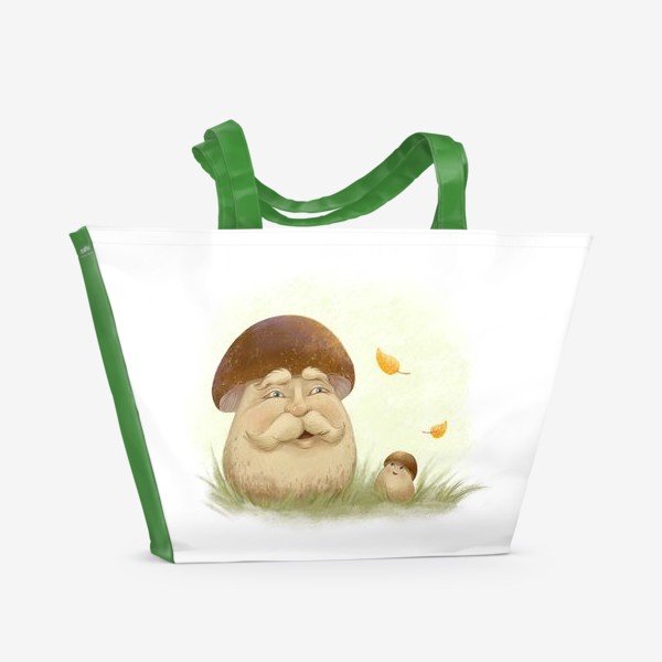 Пляжная сумка «Гриб папа и грибок сынок»