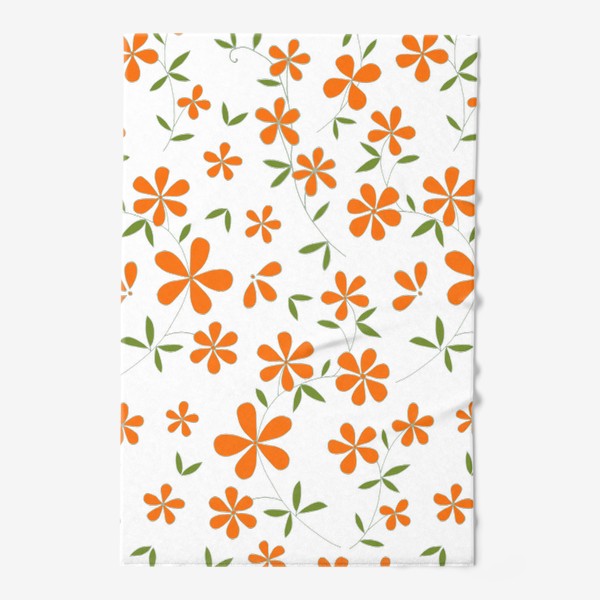 Полотенце «Оранжевые цветочки»
