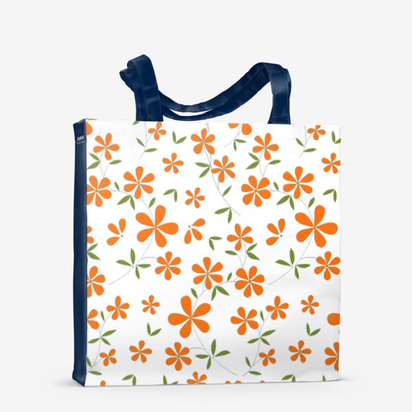 Сумка-шоппер «Оранжевые цветочки»