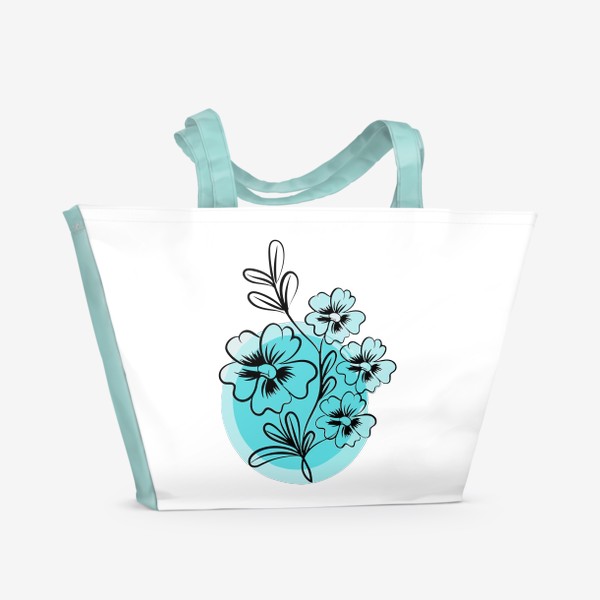 Пляжная сумка «Летний цветочный принт. Стильная абстракция цветка.»