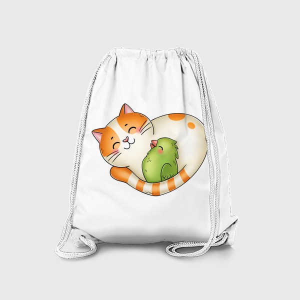 Рюкзак «Кот с попугаем»