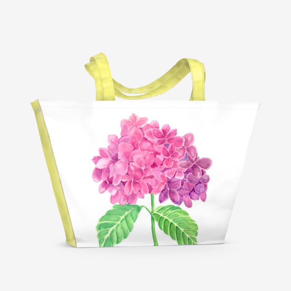 Пляжная сумка «Ветка розовой гортензии»