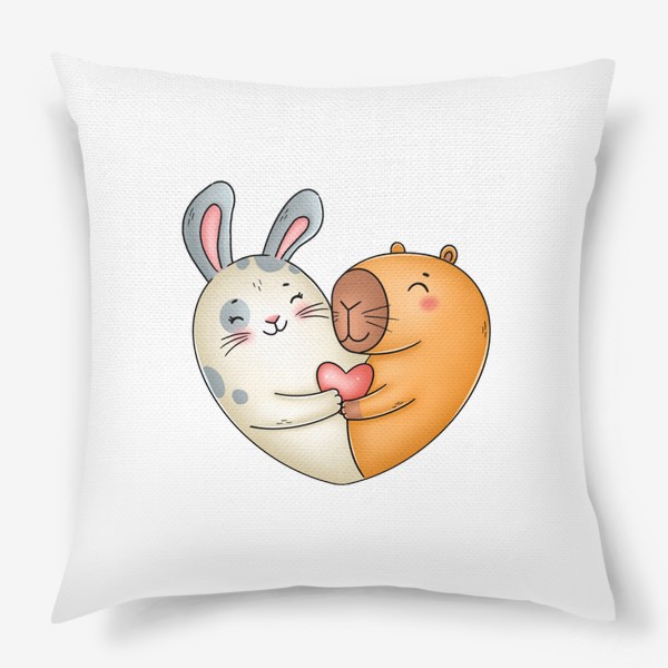 Подушка «Кролик с капибарой»