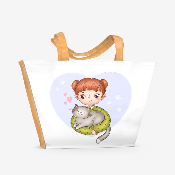 Пляжная сумка «Люблю котиков»