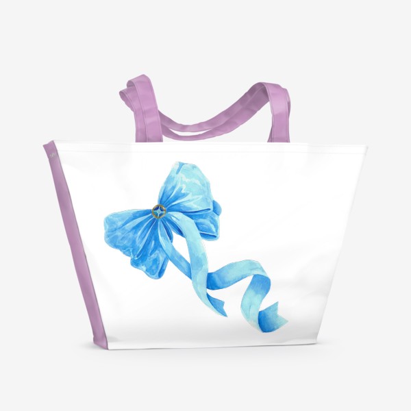Пляжная сумка «Голубой шелковый бант»