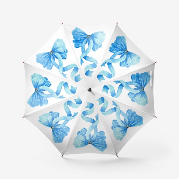 Зонт «Голубой шелковый бант»
